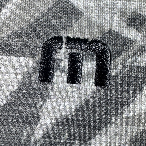 Travis Mathew Men's Palm Leaf Print Polo Shirt Size Large Gray Short Sleeve Golf - Picture 2 of 10